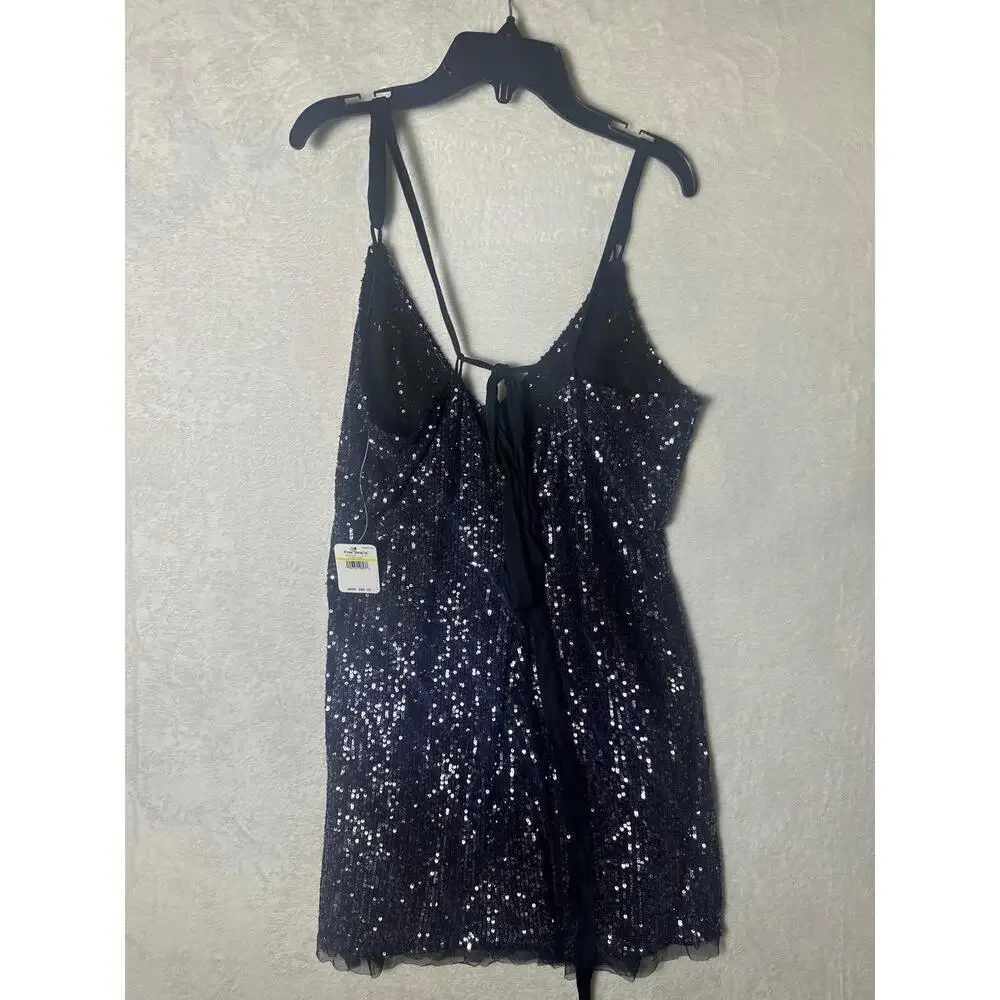NWT Intimately Free‎ People Blue/Purple Sequin Sleeveless Mini Dress Size M